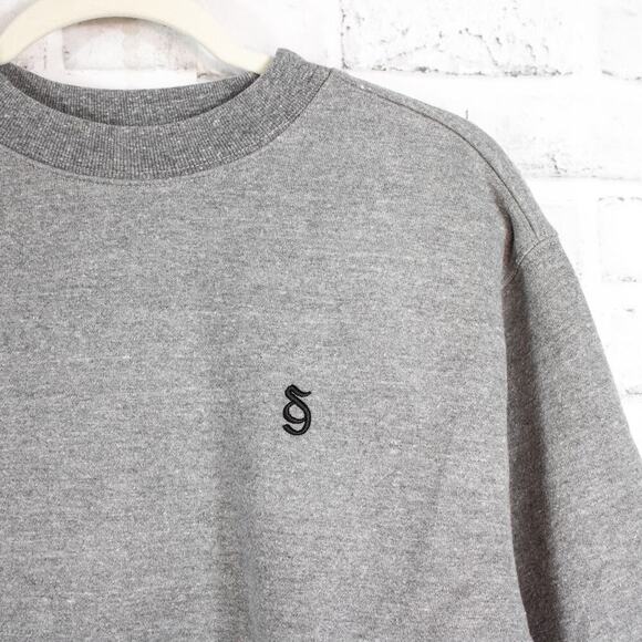 Spiritual Gangster Heather Gray Monogram Embroidered Pullover Sweatshirt Medium - Picture 4 of 7